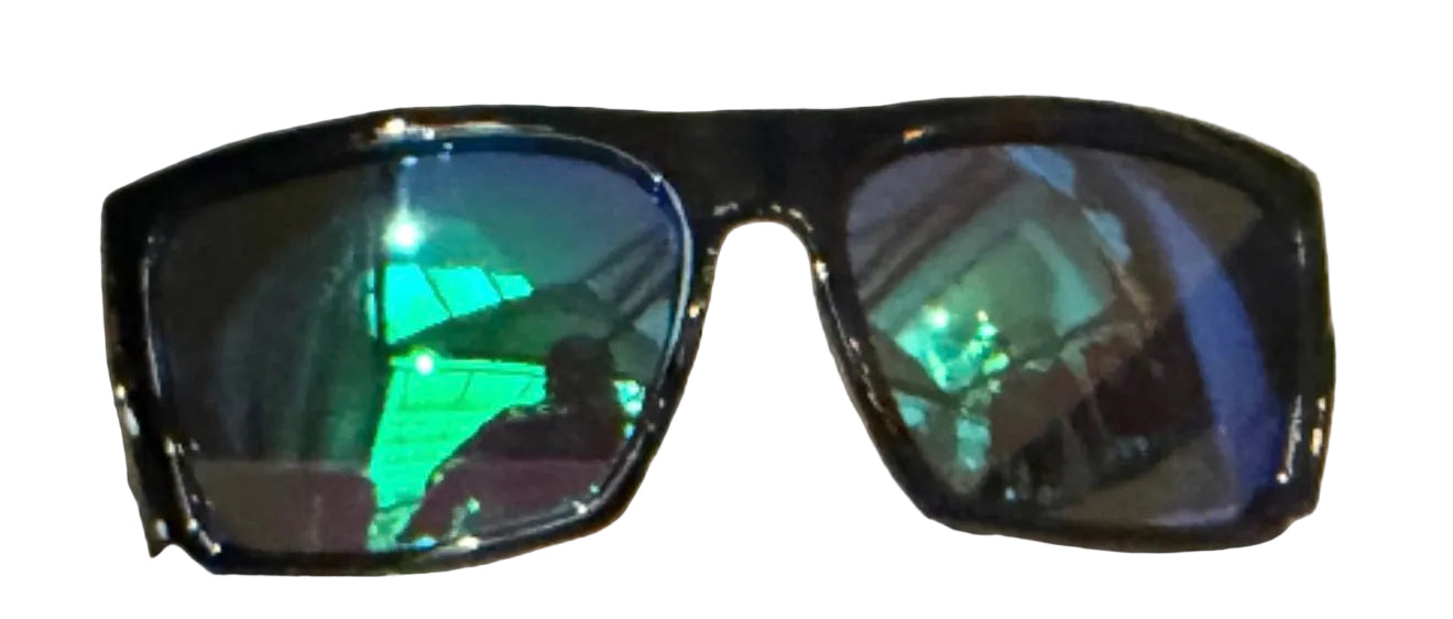 Black frame green lenses